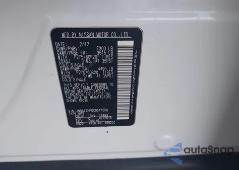 2012 Infiniti Qx56 z USA, uszkodzony, nr VIN JN8AZ2NF0C9517550